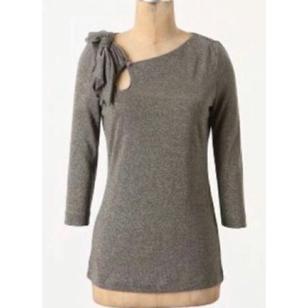 Anthropologie Deletta Womens Medium Shimmer Illilouette Falls Top Metallic Boho